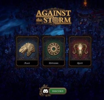 against the storm main menu, discord from Against the Storm UI screenshot (English), thumbnail - open to see full size