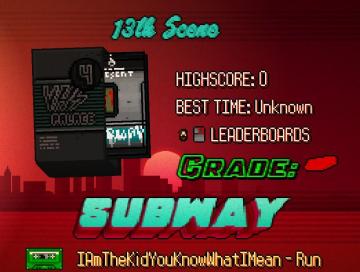 choose level/scene, best time unknown from Hotline Miami 2 UI screenshot (English), thumbnail - open to see full size