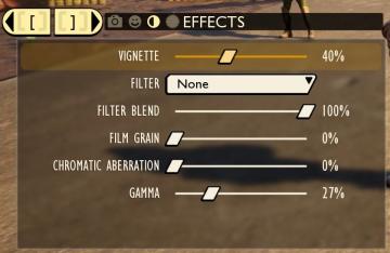 camera mode - effects (filters, vignette, grain..) from Grounded UI screenshot (English), thumbnail - open to see full size