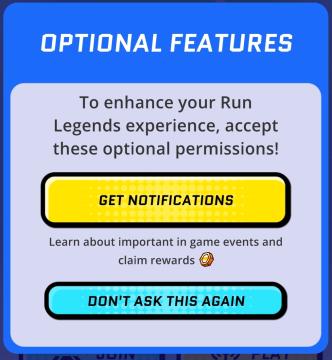 optional features dialog, enable notifications, don't ask this again from Run Legends UI screenshot (English), thumbnail - open to see full size