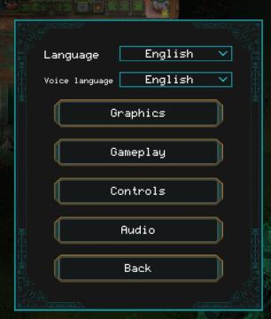 options, settings from Children of Morta UI screenshot (English), thumbnail - open to see full size