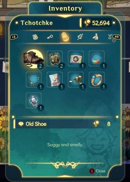 inventory, tchotchke from Spiritfarer: Farewell Edition UI screenshot (English), thumbnail - open to see full size