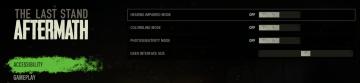 accessibility settings from The Last Stand: Aftermath UI screenshot (English), thumbnail - open to see full size