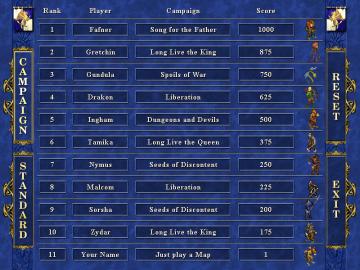 leaderboards from Heroes of Might and Magic 3: Complete UI screenshot (English), thumbnail - open to see full size