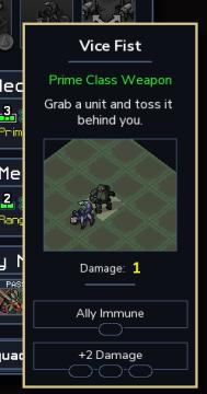 vicefist weapon description from Into the Breach UI screenshot (English), thumbnail - open to see full size