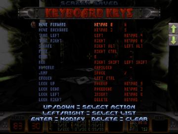 keyboard controls (jump, crouch, run, open) from Duke Nukem 3D Atomic Edition UI screenshot (English), thumbnail - open to see full size