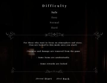 difficulty from Maid of Sker UI screenshot (English), thumbnail - open to see full size