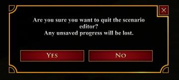 are you sure you want to quit the scenario editor? from Age of Empires 2 Definitive Edition UI screenshot (English), thumbnail - open to see full size