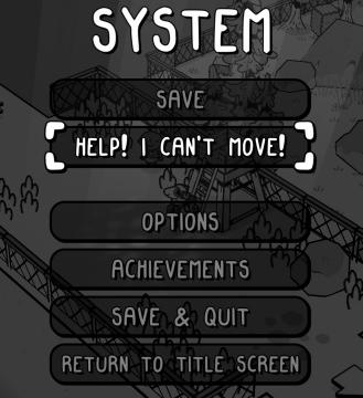 in-game menu, option when stuck from TOEM UI screenshot (English), thumbnail - open to see full size