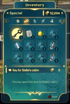 inventory, keys from Spiritfarer: Farewell Edition UI screenshot (English), thumbnail - open to see full size