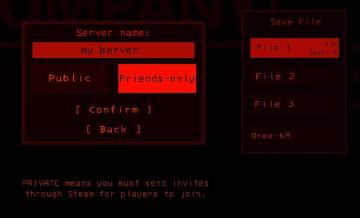 private server means you need to invite your friends on Steam from Lethal Company UI screenshot (English), thumbnail - open to see full size