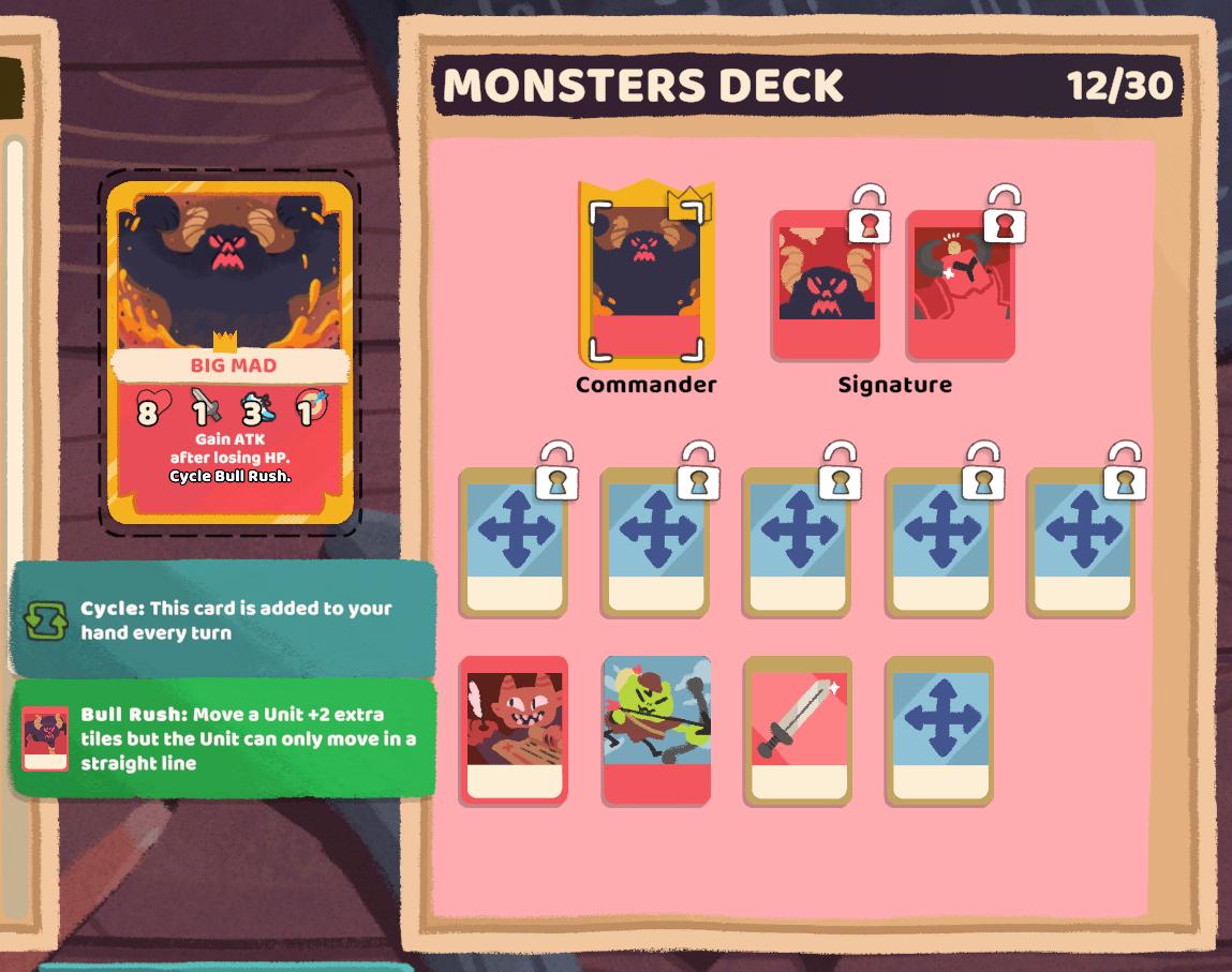 monster deck from Floppy Knights UI screenshot (English)