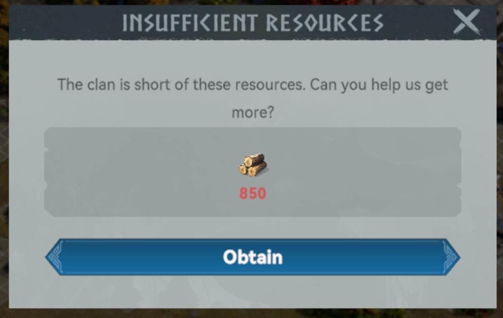 insufficient resources: buy and use from Viking Rise UI screenshot (English)