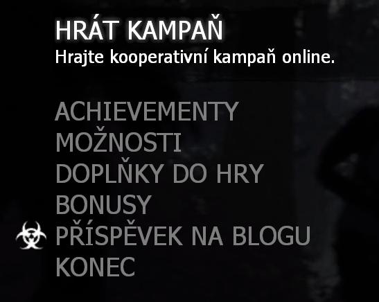 main menu from Left 4 Dead 2 UI screenshot (Czech)