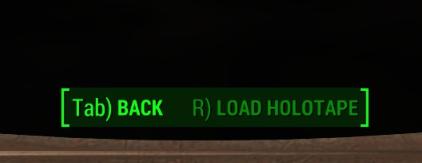 return or load holotape from Fallout 3 UI screenshot (English)