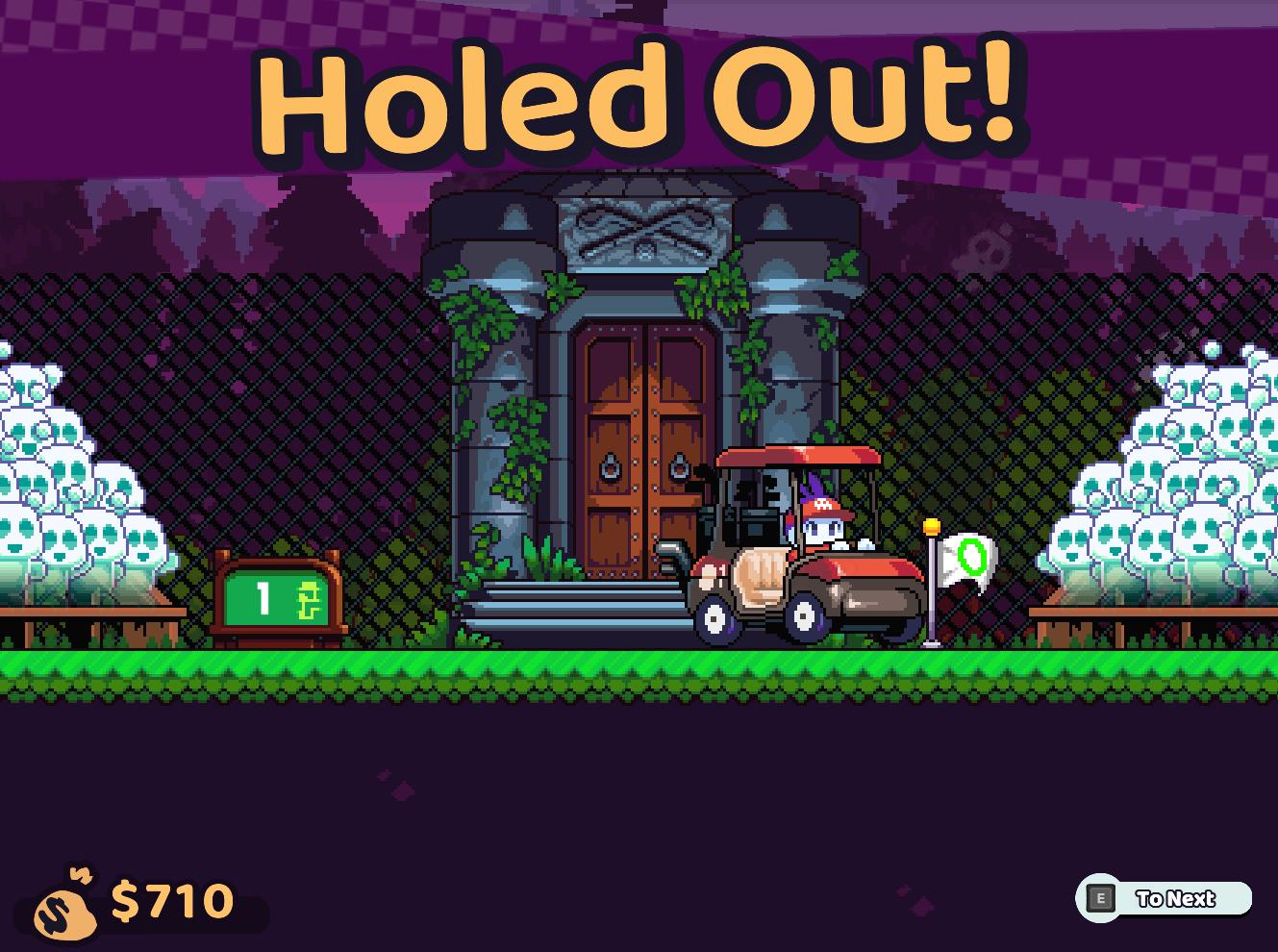 holed out! from Cursed to Golf UI screenshot (English)