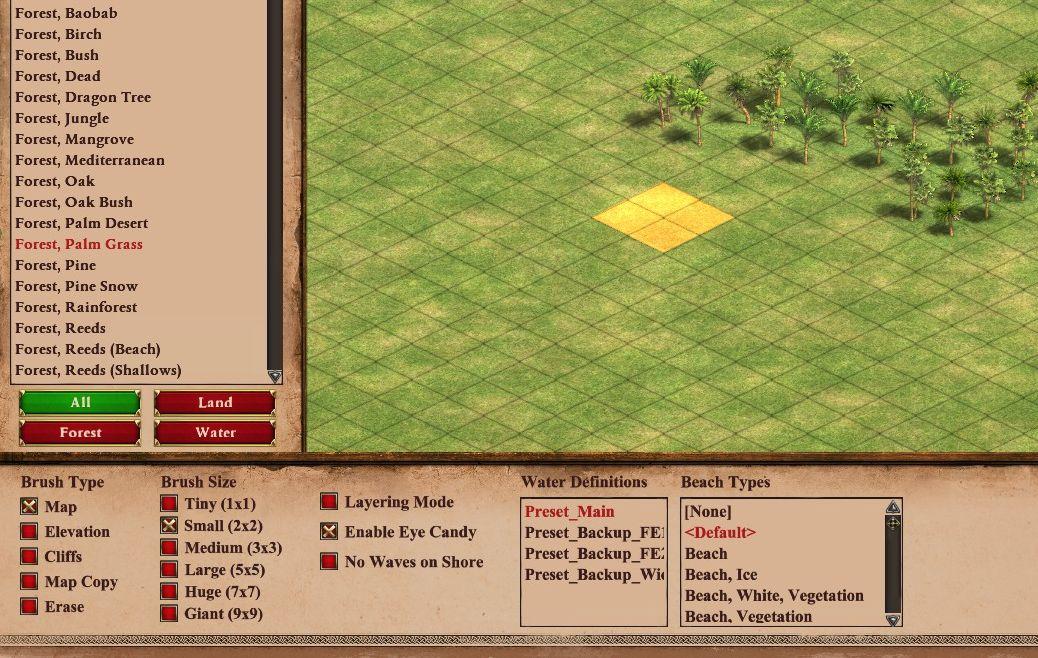 scenario editor: terrain editor, brush size from Age of Empires 2 Definitive Edition UI screenshot (English)