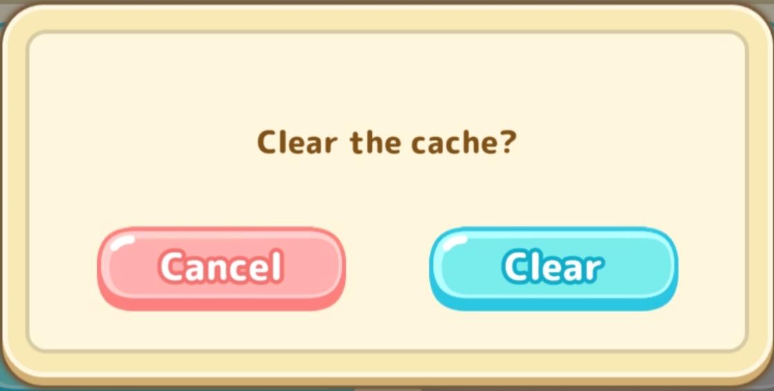 clear the device cache from Sumikko Farm UI screenshot (English)