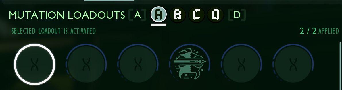 selected mutation loadout is activated from Grounded UI screenshot (English)
