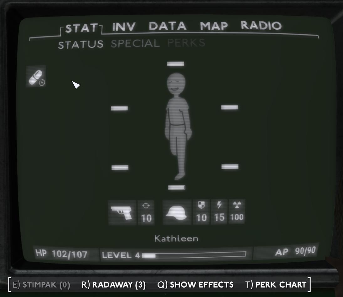 player status from Fallout London UI screenshot (English)