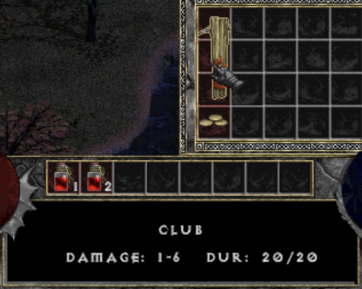 club from Diablo I UI screenshot (English)