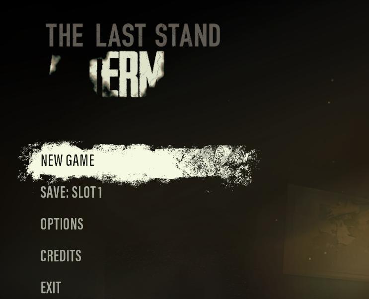 main menu from The Last Stand: Aftermath UI screenshot (English)