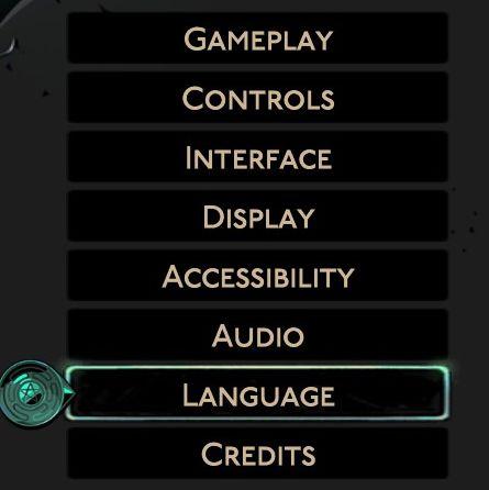 hades settings categories from Hades II Early Access UI screenshot (English)