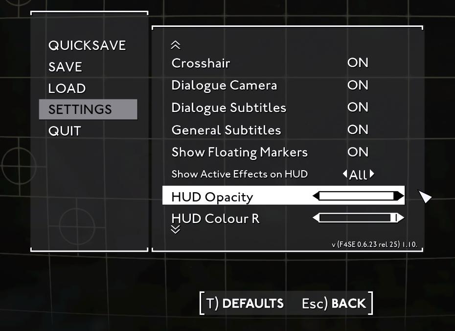 settings screen 2 from Fallout London UI screenshot (English)