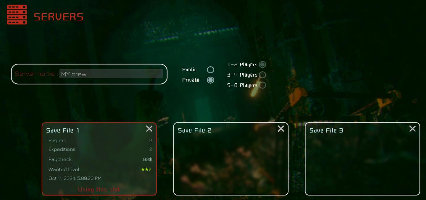 save slots from Murky Divers UI screenshot (English)