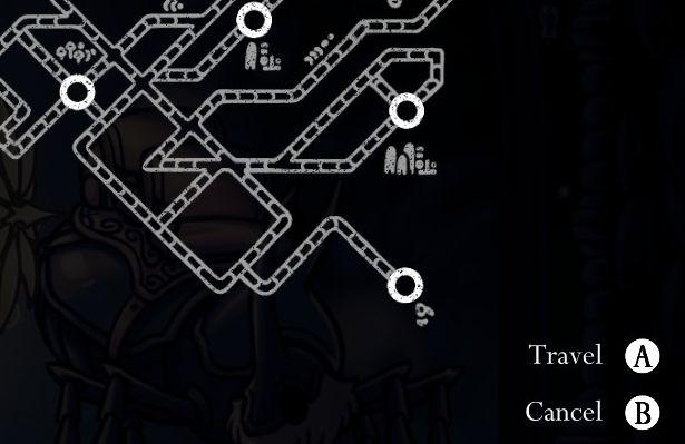 travel or cancel from Hollow Knight UI screenshot (English)