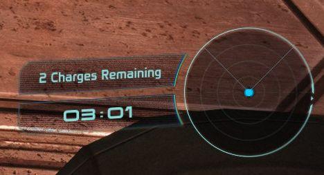 2 charges remaining (disarm) from Mass Effect 1 UI screenshot (English)