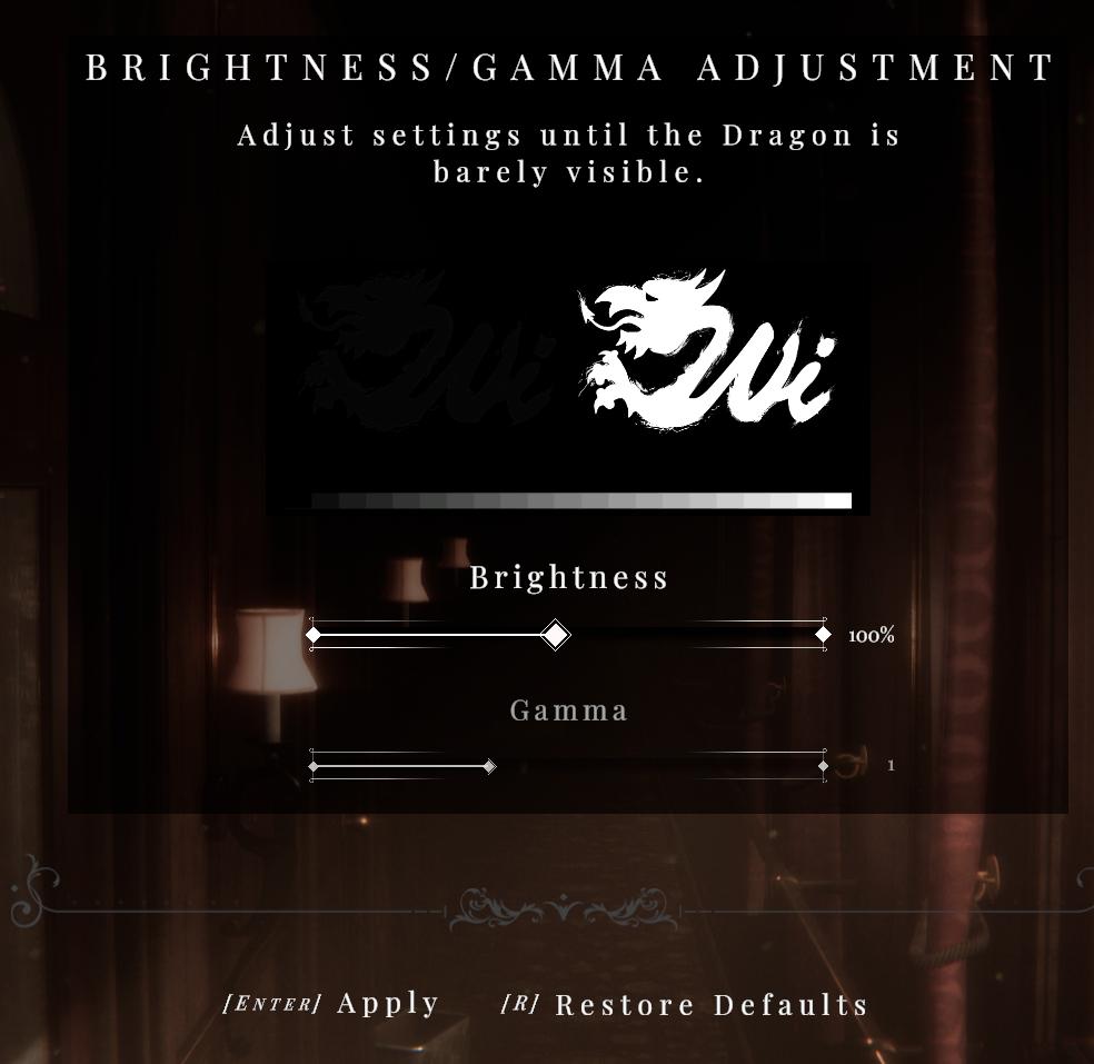 brightness setting from Maid of Sker UI screenshot (English)