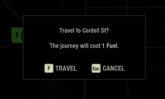 the journey will cost 1 fuel from The Last Stand: Aftermath UI screenshot (English)