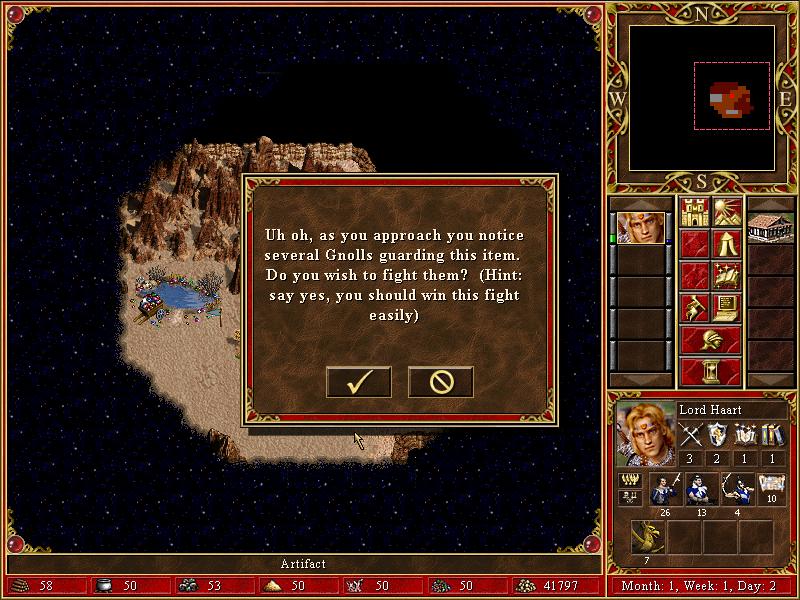 say yes you should win this easily from Heroes of Might and Magic 3: Complete UI screenshot (English)