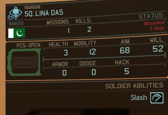 x-com 2 soldier stats from XCOM 2 UI screenshot (English)