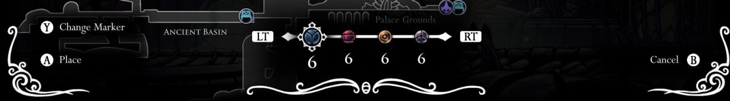 change marker or place a new marker on the map from Hollow Knight UI screenshot (English)