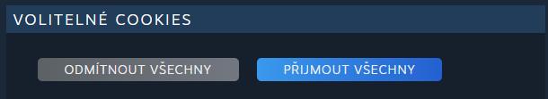 cookies volitelné příjmout odmítnout from Steam UI screenshot (Czech)