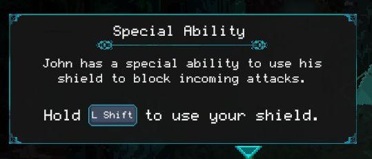 special ability tutorial from Children of Morta UI screenshot (English)