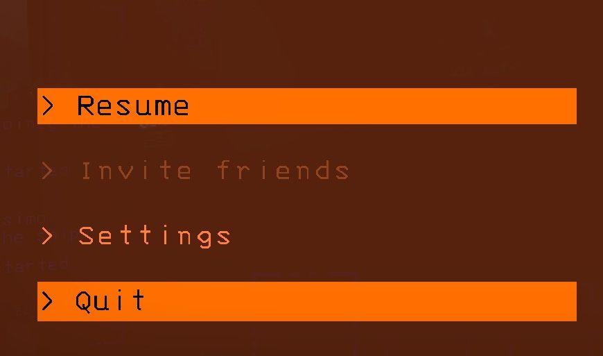 resume game, invite more players, or quit from Lethal Company UI screenshot (English)