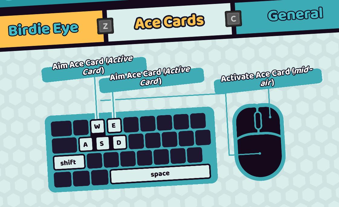 ace cards from Cursed to Golf UI screenshot (English)