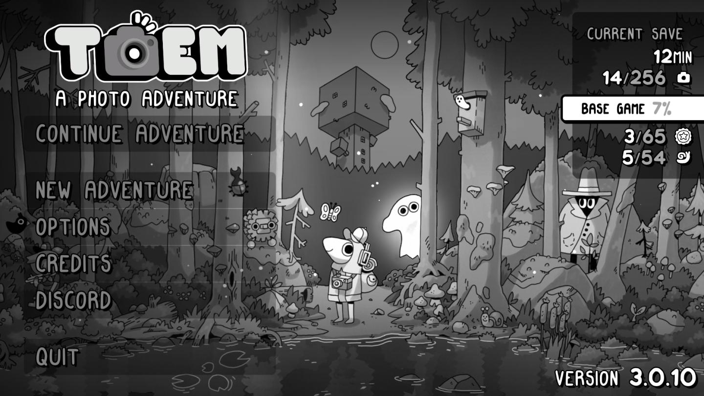 main menu, TOEM from TOEM UI screenshot (English)