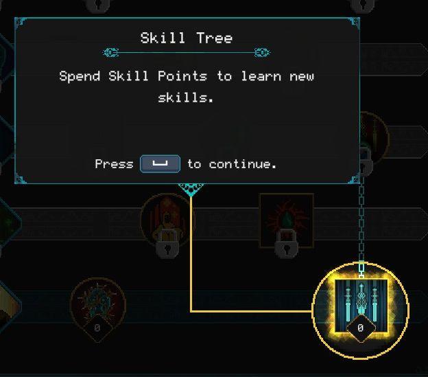 spend skill points tutorial from Children of Morta UI screenshot (English)