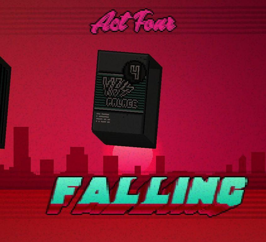 Act Four - Falling from Hotline Miami 2 UI screenshot (English)