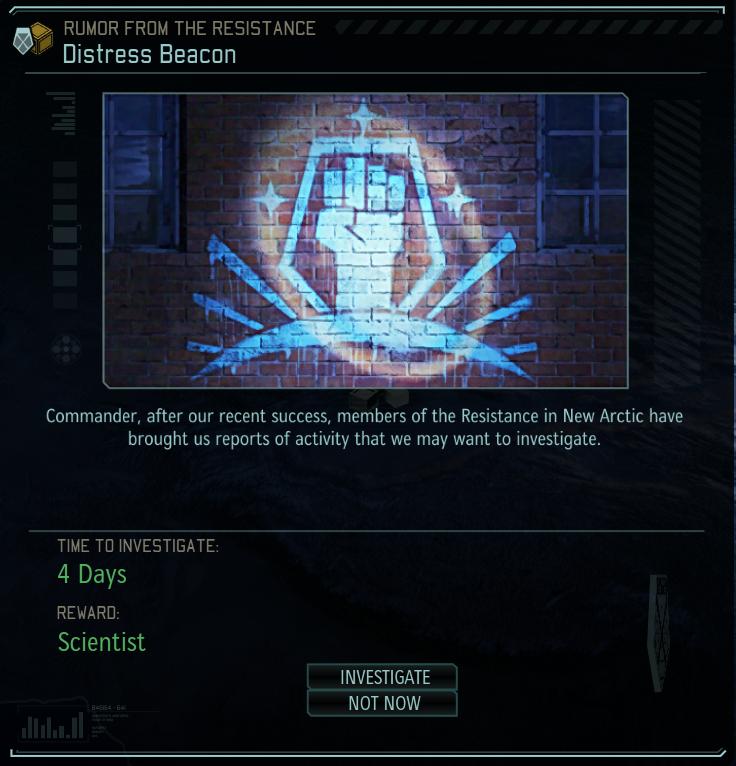 rumor, investigate, mission from XCOM 2 UI screenshot (English)