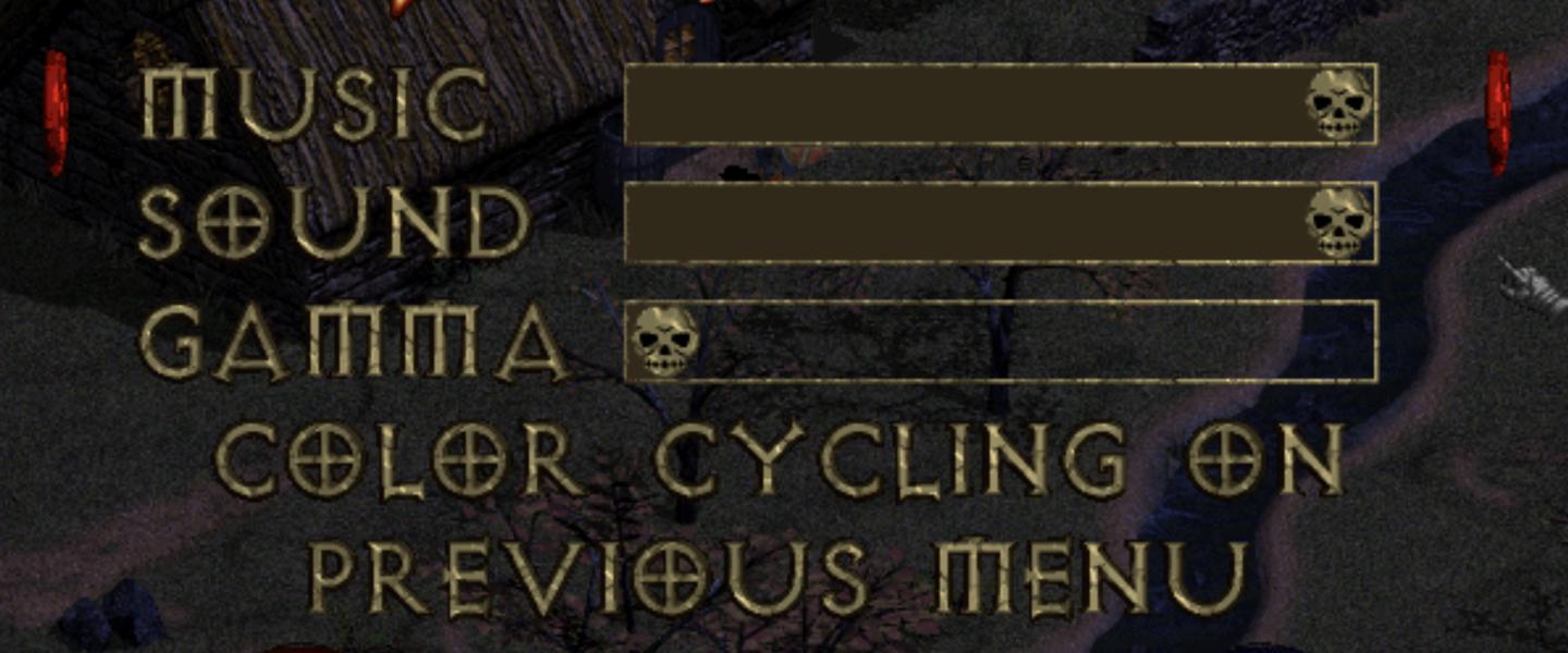 in-game options from Diablo I UI screenshot (English)