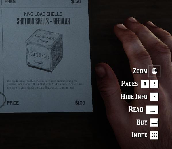 buying ammunition cartridge ammo from Red Dead Redemption 2 UI screenshot (English)