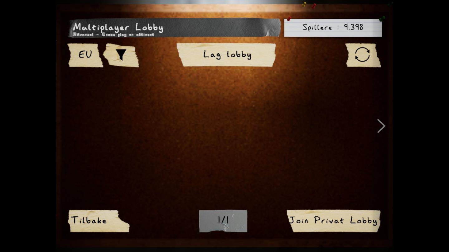 join privat lobby from Phasmophobia UI screenshot (Norwegian)