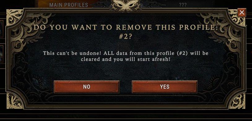 Do you want to remove this profile? from Against the Storm UI screenshot (English)