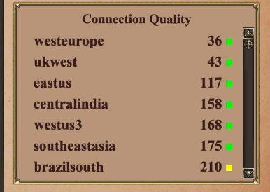 multiplayer lobby connection quality, ping from Age of Empires 2 Definitive Edition UI screenshot (English)