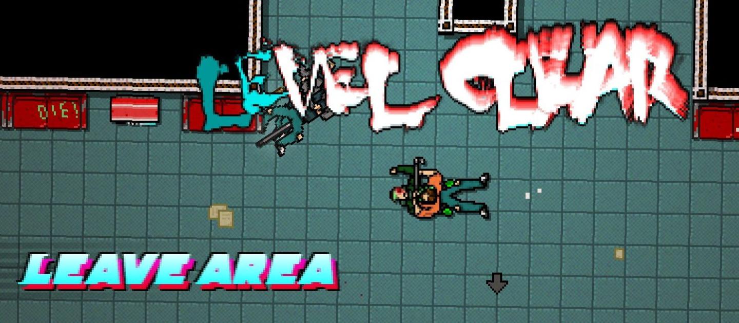 level clear - leave area from Hotline Miami 2 UI screenshot (English)